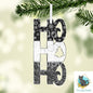 Black White Ho Ho Ho Christmas Sublimation Design png - ornament, sign, earrings, badge reel, bag charm
