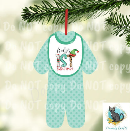 Baby's First Christmas Ornament Bundle png - Digital Design - Download - Kid Pajamas