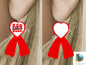 Red Ribbon Week png - Sublimation Designs Wall Hanger - Earring Png - Keychain png - Heart Ribbon png