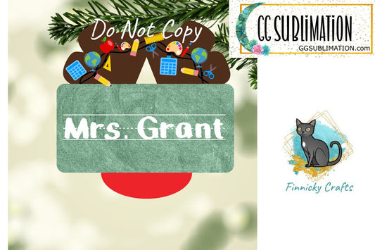 Customizable Reindeer Teacher Ornament Christmas Ornament png