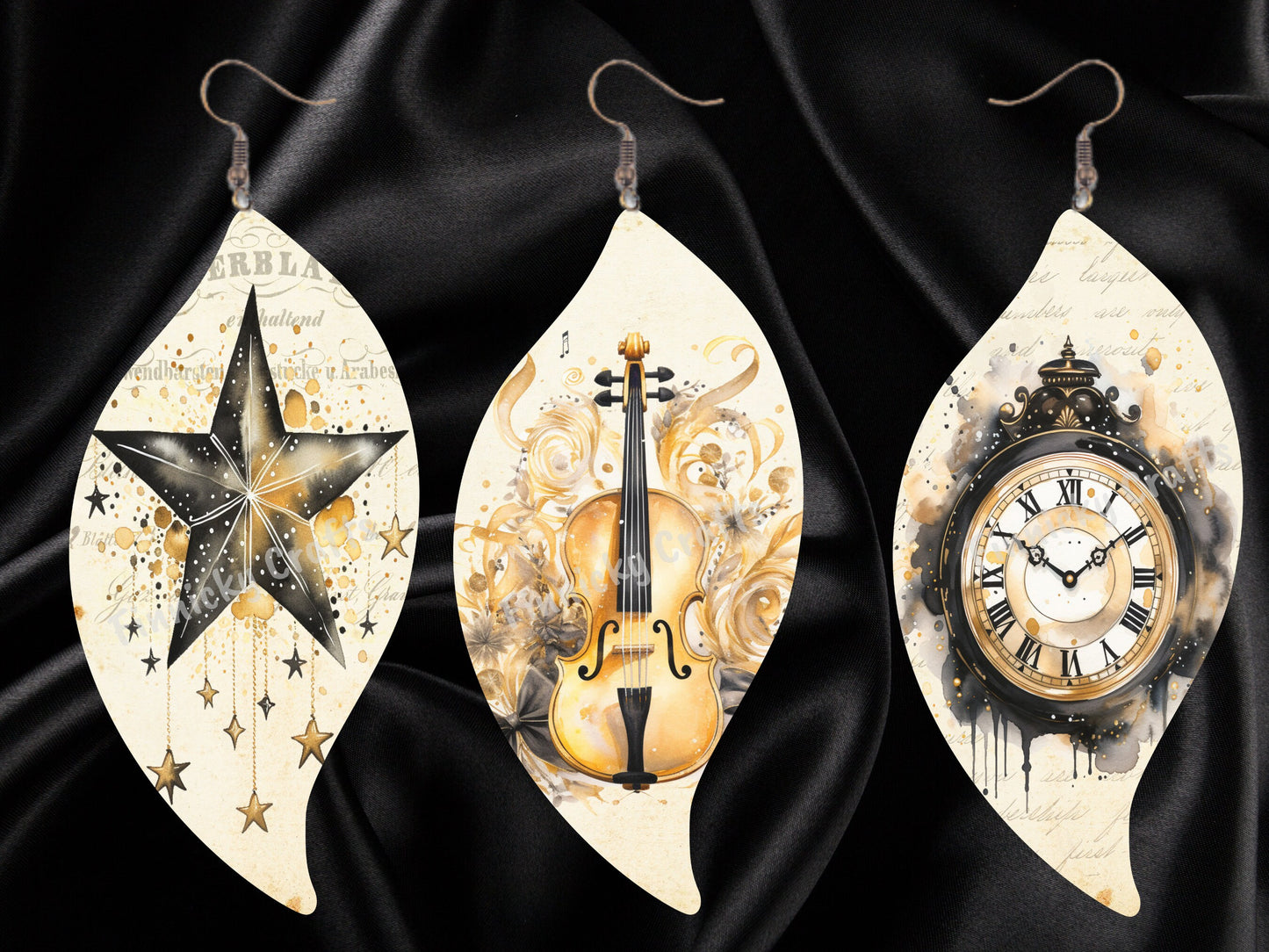 Swirl Bundle, Vintage New Year's Design, Earrings, Keychain, Wall Hanger, Door Hanger, Sublimation, Digital, PNG, Design, Download Only
