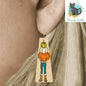 Modern Bar,Girl carrying Pumpkins, Fall Sublimation, PNG Digital Design, Earrings, MDF, Acrylic