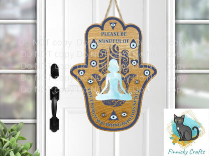 Hamsa Hand - Evil Eye - Yoga - Mindful Sublimation Design PNG Graphic Clip Art Digital Download