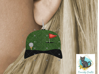 Baseball Cap Bundle, Sublimation, Floral, Blue Stars, Golf, Digital, PNG Design, Earrings.