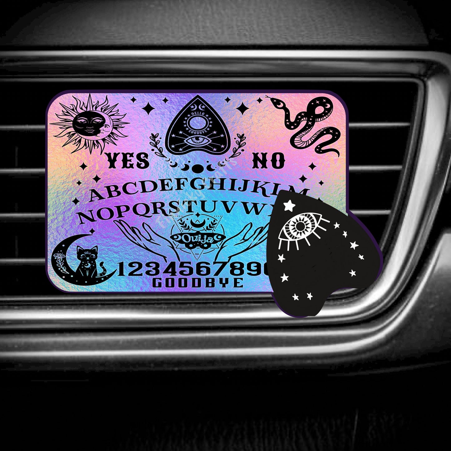 Ouija Board and planchette - Sublimation Digital Design Bundle -  MDF, Acrylic, Glitter Acrylic - Earrings, Sign, Nightlight, Bag Charm