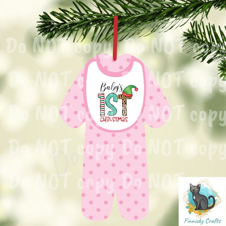 Baby's First Christmas Ornament Bundle png - Digital Design - Download - Kid Pajamas
