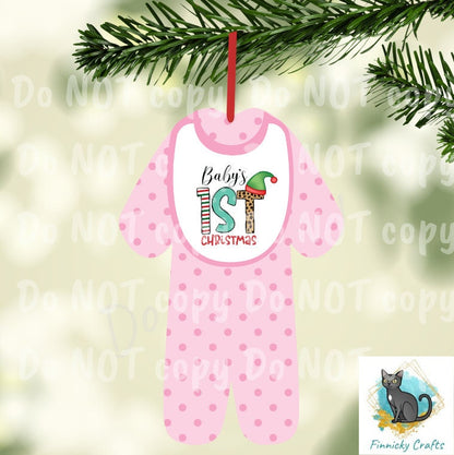 Baby's First Christmas Ornament Bundle png - Digital Design - Download - Kid Pajamas