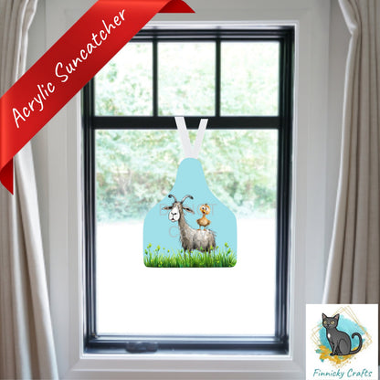 Farm Animals Cow Tag Shape Bundle png - Sublimation Designs Wall Hanger - Earring Png - Goat, Sheep, Turkey, Duck, Llama