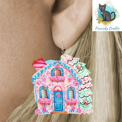 Gingerbread house with tree - Christmas Sublimation Design PNG Graphic Clip Art Digital Download