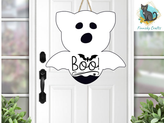 Ghost Chubby Bat, Boo, Halloween Sign, Earrings, Ornament png, Digital Download