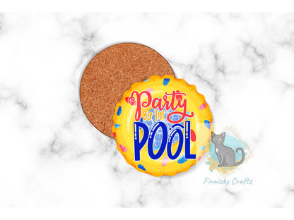 Party by the Pool Round Sign - T-shirt - Hat - Pillow - Apron - Coaster - Cup - Bag Design - Digital Download
