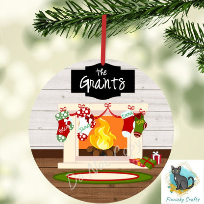 Customizable Fireplace Scene Christmas trees stockings fireplace presents Xmas Sublimation Design PNG Graphic Clip Art Digital Download