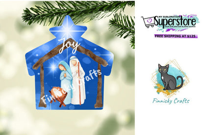 Nativity Scene/Creche Christmas Ornament png