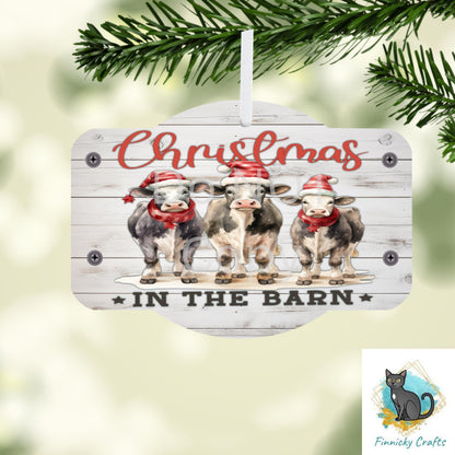 Plaque, Cows, Christmas ornament, lights, Sublimation, Digital, PNG, Design, Download Only, Ornament, Decoration, Sign, DTF