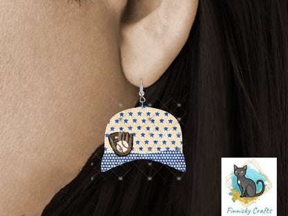Baseball Cap Bundle, Sublimation, Floral, Blue Stars, Golf, Digital, PNG Design, Earrings.