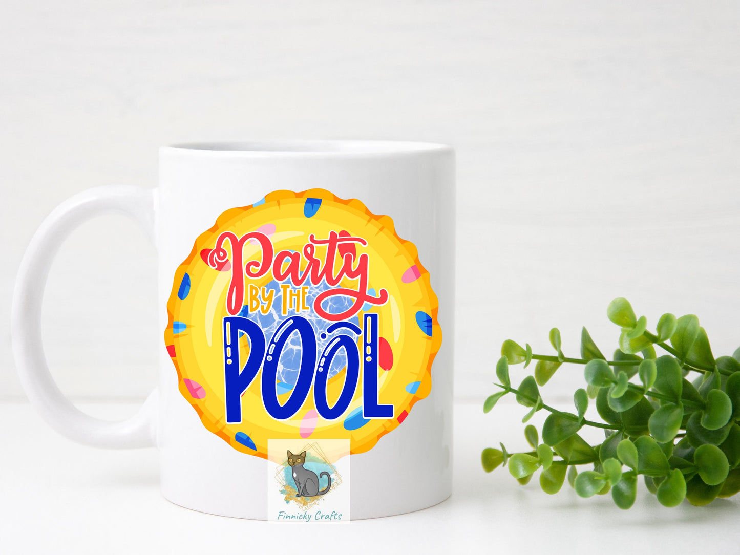 Party by the Pool Round Sign - T-shirt - Hat - Pillow - Apron - Coaster - Cup - Bag Design - Digital Download