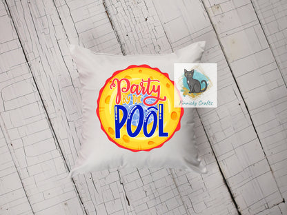 Party by the Pool Round Sign - T-shirt - Cap - Pillow - Apron - Coaster - Cup - Bag Design - Digital Download