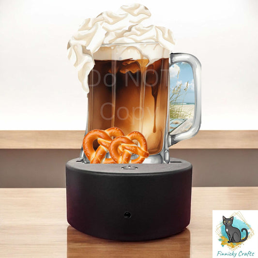 Dark beer Stein, root beer light base Sublimation Design, acrylic