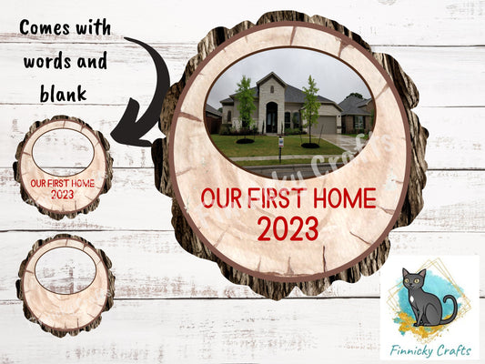 Customizable Wood Slice Add-A-Picture, Digital, PNG, Design, Download, Door Hang, Ornament, Sublimation, My Sublimation Superstore Blanks