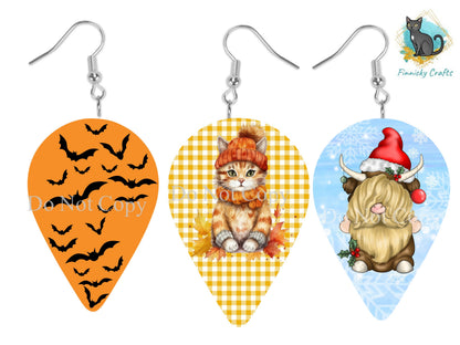 Upside Down Teardrop Bundle, Sublimation, Digital, PNG Design, Download for Earrings, Necklace, Wall Decor, Door Hanger, Keychain