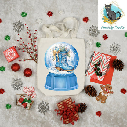 Blue Boot Snow Globe Ornament Add Personalization - earrings, night light, sign -  Christmas Ornament Digital File, Night Light