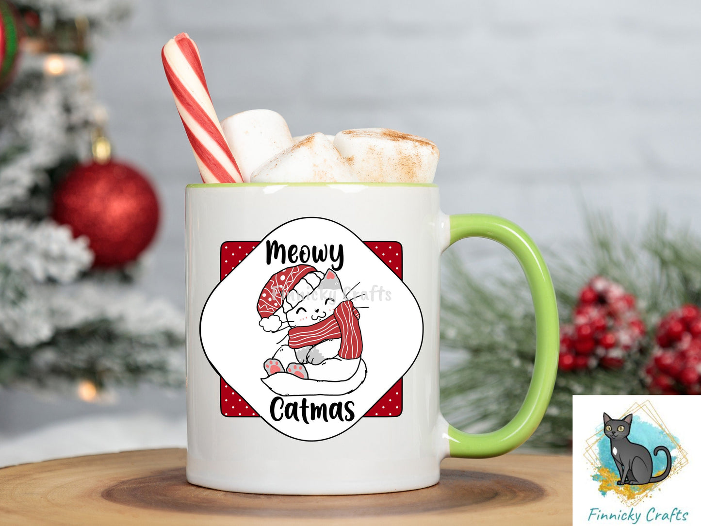 Meowy Catmas Christmas Cat Door Sign PNG, Quatrefoil Door Sign Digital Download for Sublimation, Door Hanger PNG