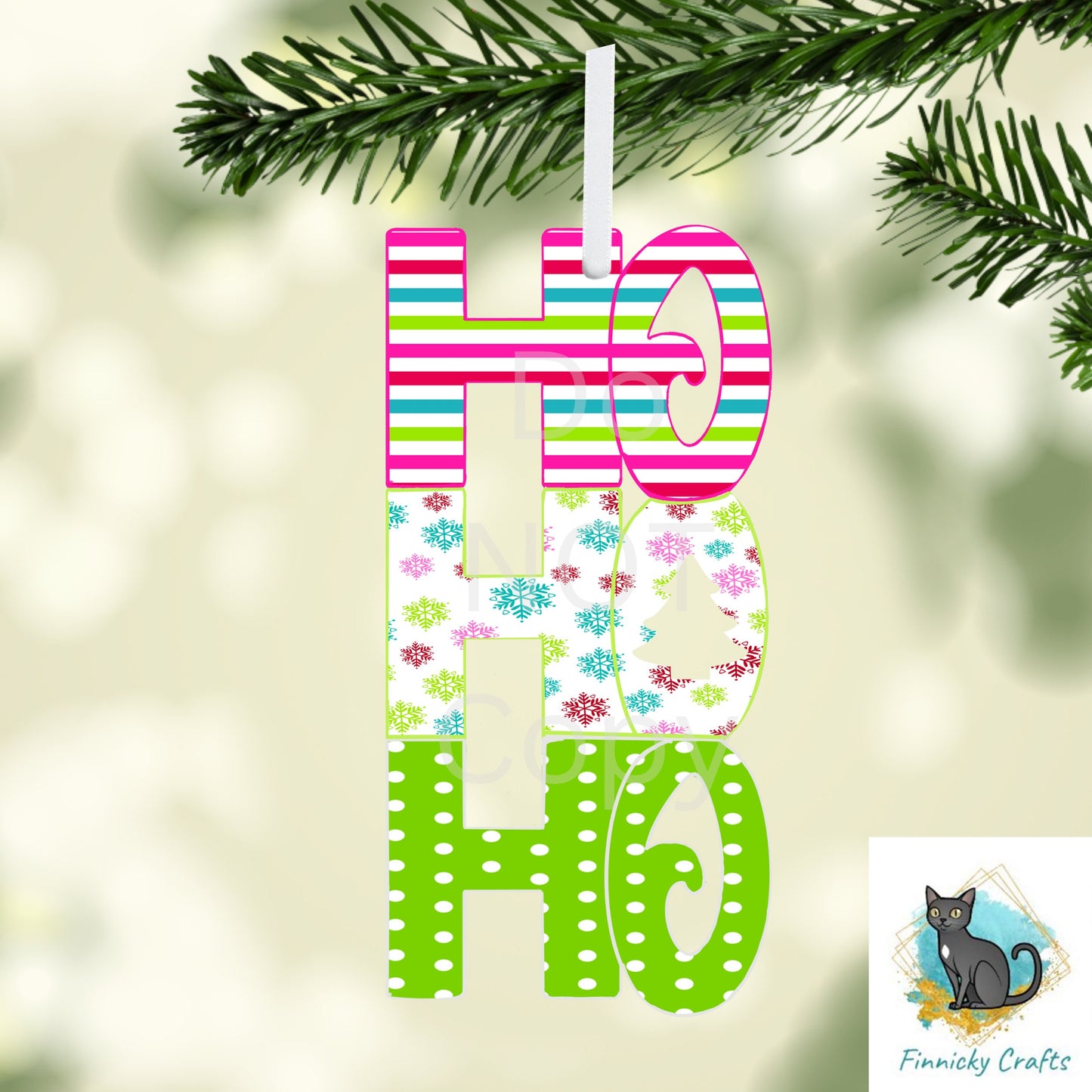 Ho Ho Ho Christmas Sublimation Design png - ornament, sign, earrings, badge reel, bag charm