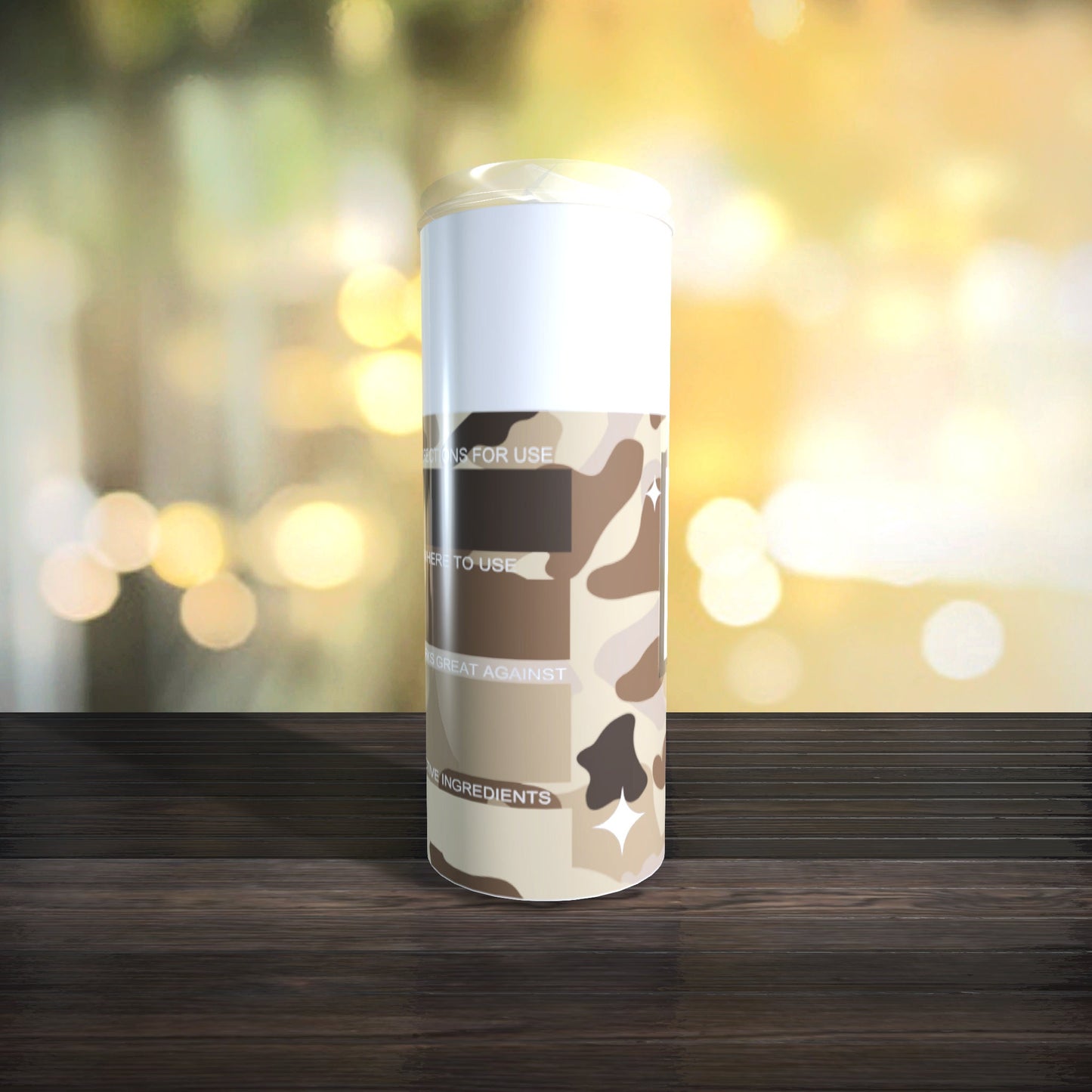 Customizable Spray Can Tumbler Template - Be Gone Template - Brown Camo - Digital Design - Sublimation Tumbler