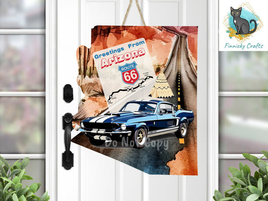 Arizona State Shape, Route 66, Sublimation, PNG, Digital Download, Earrings, Door Hanger, Decoration, Ornament