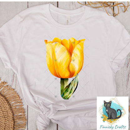 Tulips Sublimation Flower Digital Design- 4 colors - Bundle - Earrings - Signs - Design - keyring - badge reel - bag shirt design