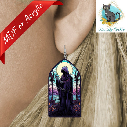 Halloween Stained Glass, Church Window, Sign, Sublimation, Digital, PNG, Design, MDF, Acrylic, Nightlight, Earrings, Suncatchers
