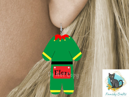 Customizable Elf Pajamas-  Xmas Sublimation Design PNG Graphic Clip Art Digital Download - Kid Pajamas
