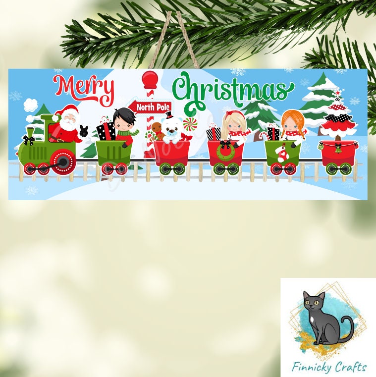Candy Cane Holder, Santa Train, North Pole Christmas, Digital, PNG, Design, Download, Ornament,Decoration,Sublimation