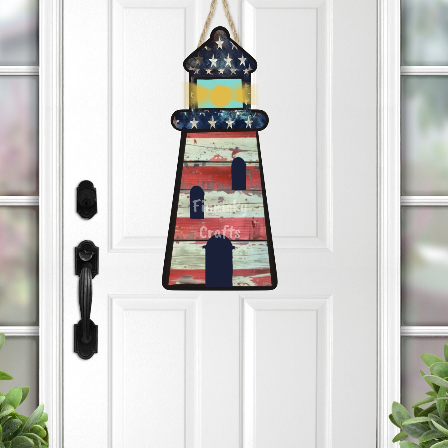 Patriotic Red White Blue Lighthouse Sign, Nightlight, Keychain, Earrings, Sublimation, Digital, PNG, Design, Download, Acrylic, MDF
