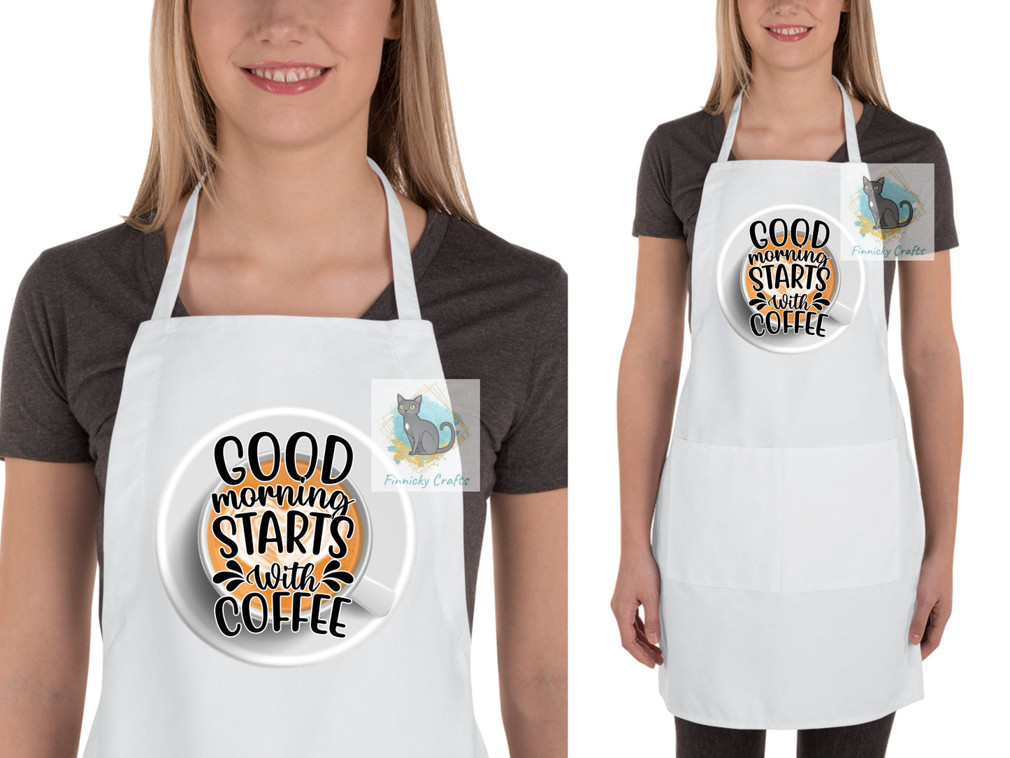 Good Morning Starts with Coffee Round Sign - T-shirt Design - Coasters - Digital Download