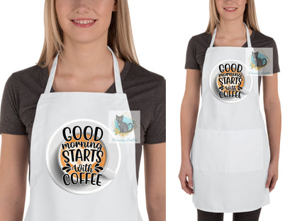 Good Morning Starts with Coffee Round Sign - T-shirt Design - Coasters - Digital Download