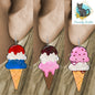 Ice Cream Cone Earrings Bundle Sublimation, Patriotic, Neapolitan, Digital, PNG, Design, Download