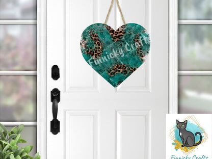 Grunge Leopard Heart, Earrings, Keychain, Wall Hanger, Door Hanger, Sublimation, Digital, PNG, Design, Download Only