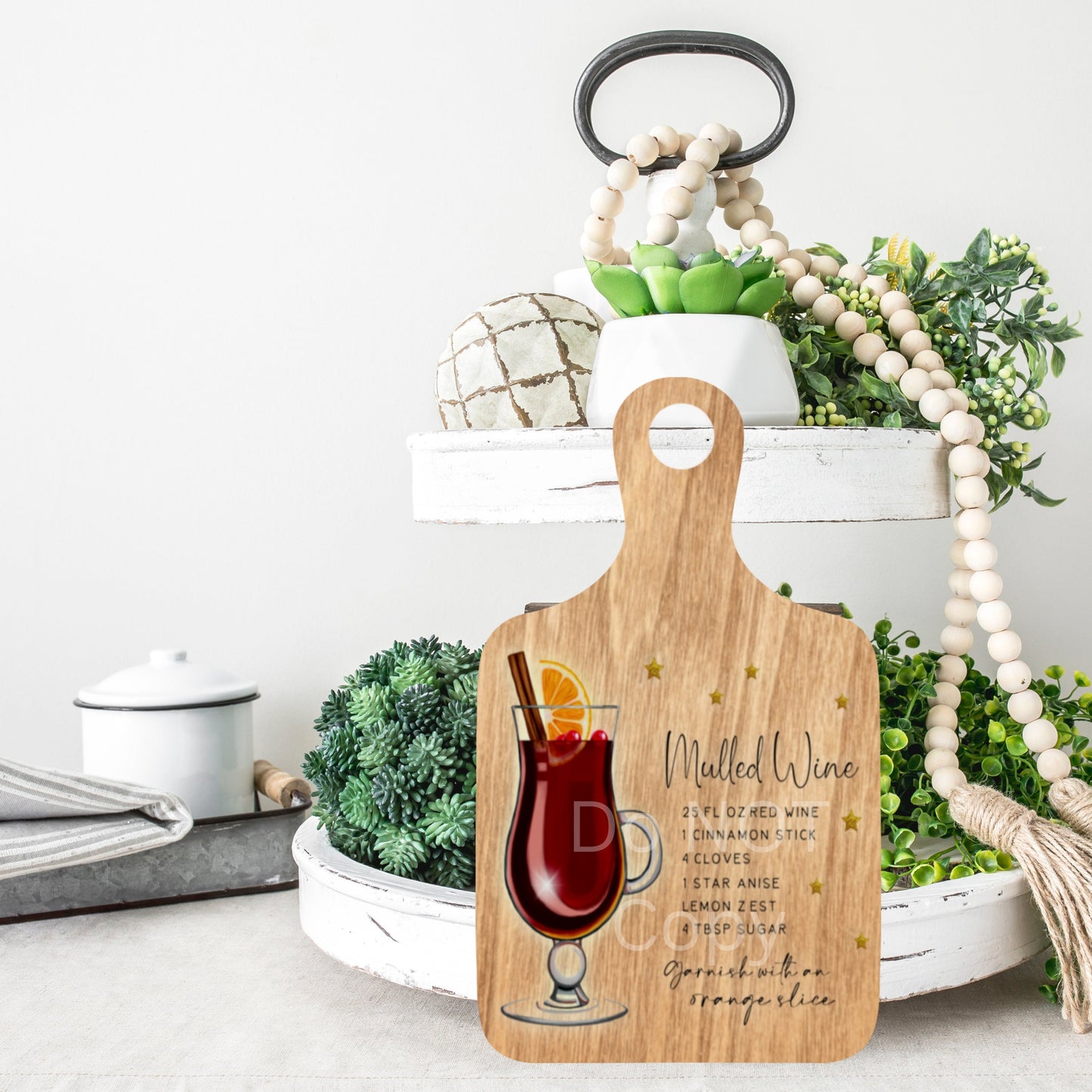 Mulled Wine Recipe Cutting Board, Digital, PNG, Design, Download, Door Hanger, Ornament, Home Decor, Tray