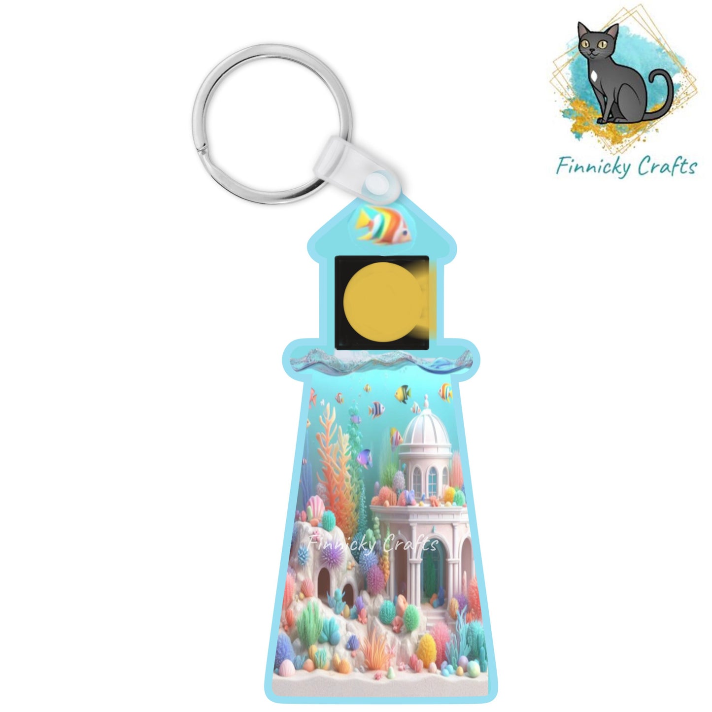 Underwater Lighthouse Sign, Nightlight, Keychain, Earrings, Sublimation, Digital, PNG, Design, Download