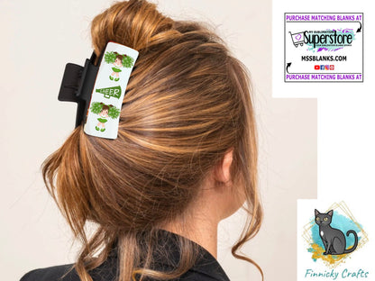 Cheerleading green white hair clip Bundle - Blonde, Brunette, Black hair png - Digital Design - Download, Sublimation - Small and large