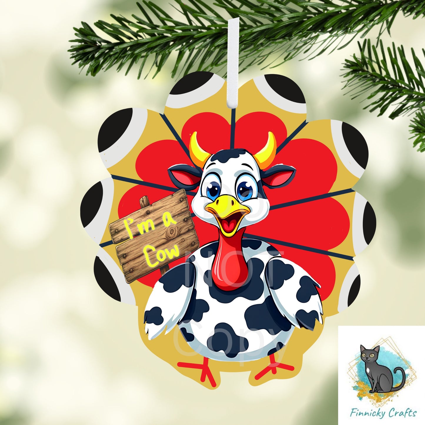 Turkey, Cow, Design, Digital, Download, Sublimation, Door Hanger, Tiered Tray, Decoration, Earrings, Disguise, Ornament