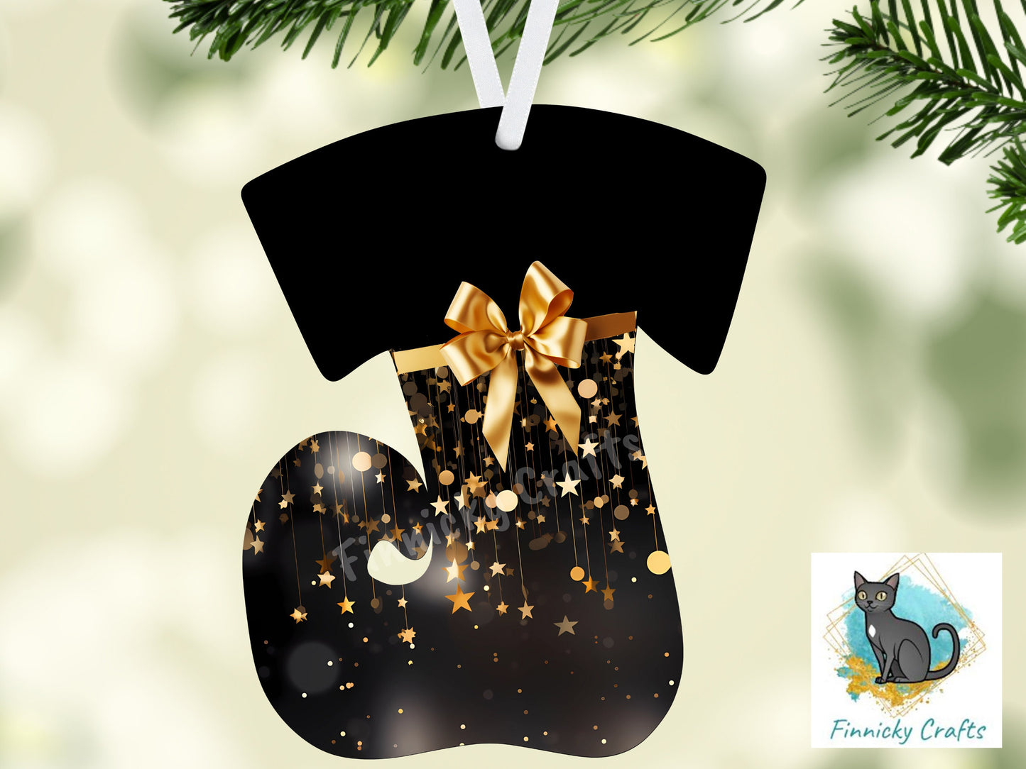 Swirl Stocking Design, Black, Gold, Sophisticated, Christmas, Sublimation, Digital Design, PNG, Earring, Ornament