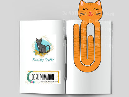 Cat Head Bookmark BUNDLE Sublimation PNG - Books Instant Digital Download - Cat Bookmark PNG