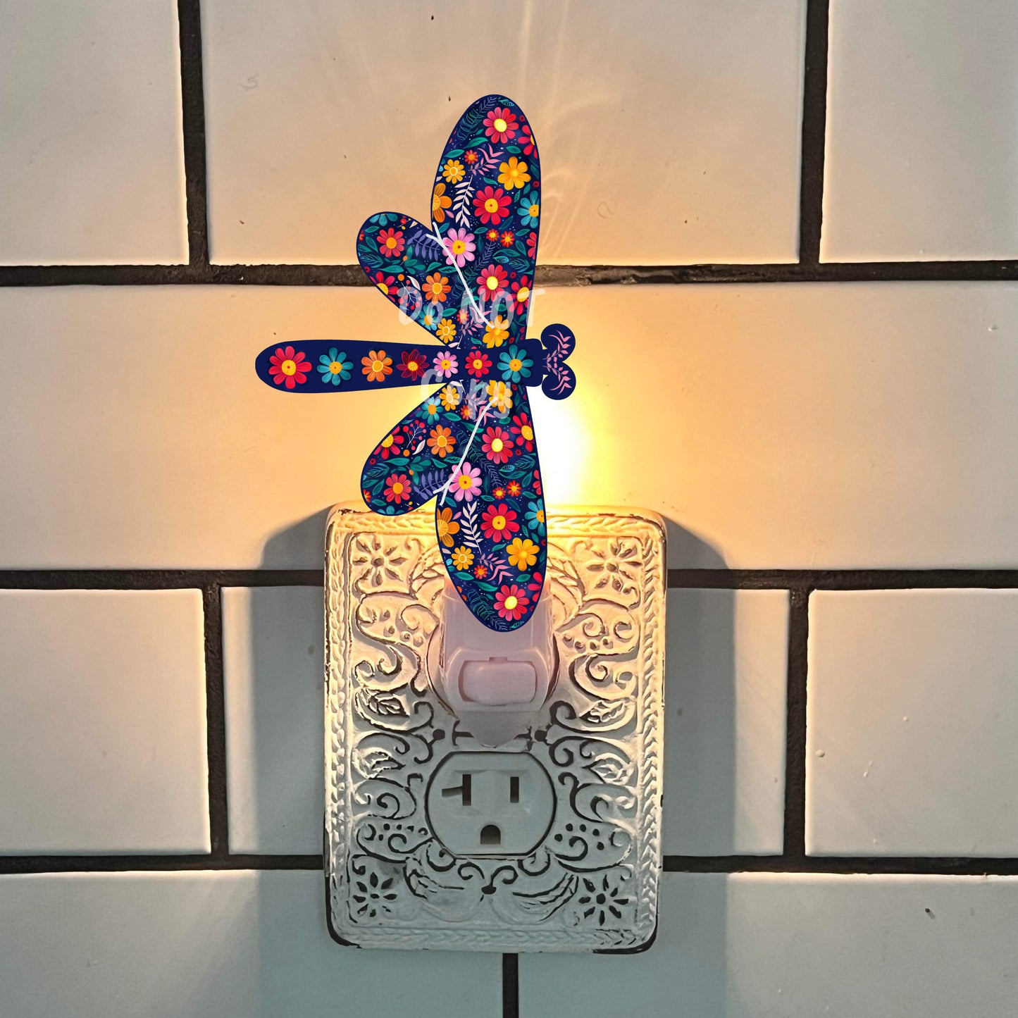 Floral Dragonfly  - Sublimation Digital Design Bundle - MDF, Acrylic, Earrings, Night Light, Bag Charms