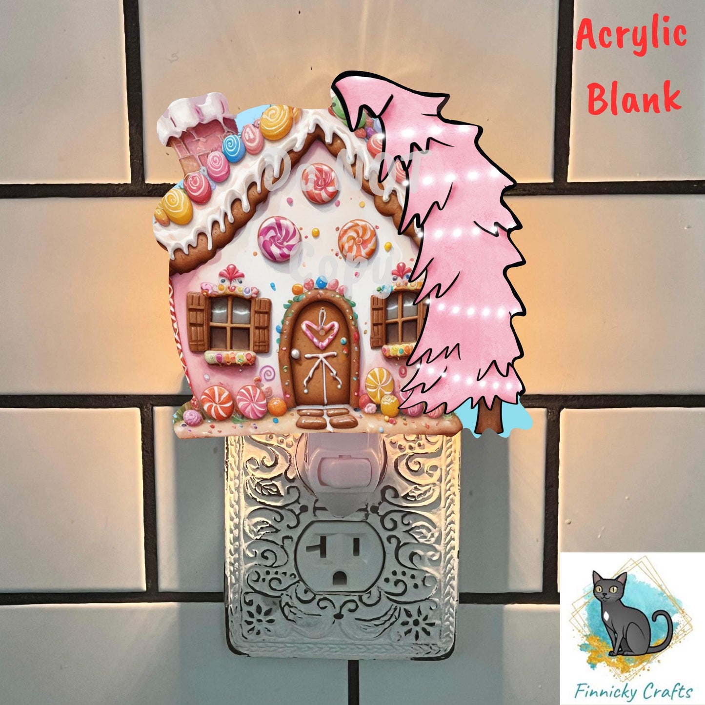 Gingerbread house with tree - Christmas Sublimation Design PNG Graphic Clip Art Digital Download