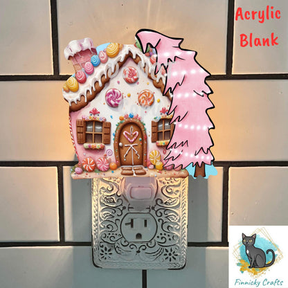 Gingerbread house with tree - Christmas Sublimation Design PNG Graphic Clip Art Digital Download