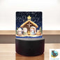 Nativity Square Light Base,  Nightlight, Decoration, Sleigh, Sublimation, Digital, PNG, Design, Download, Baby Jesus, Bethlehem