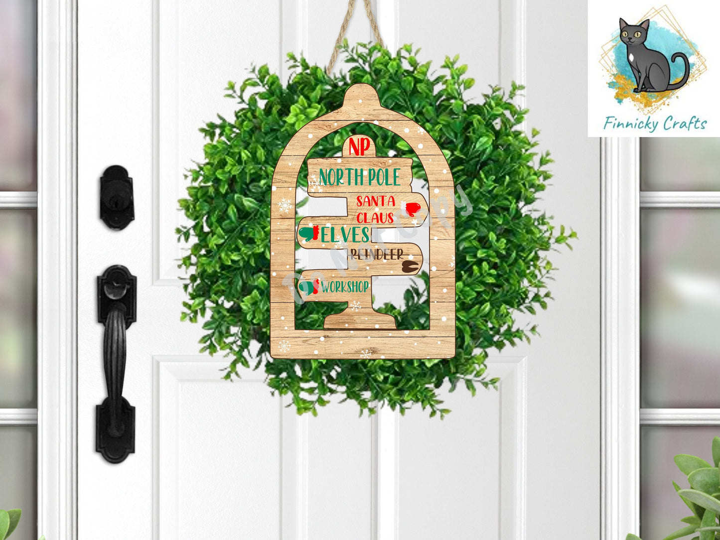 North Pole 4-sign directional decoration, Sublimation, PNG, Digital Download, Earrings, Door Hanger, Decoration, Ornament