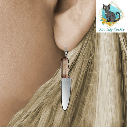 Knife and Bloody knife-PNG Sublimation Design for Earrings, Instant Digital Download
